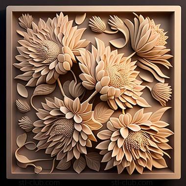 3D model Dahlias (STL)